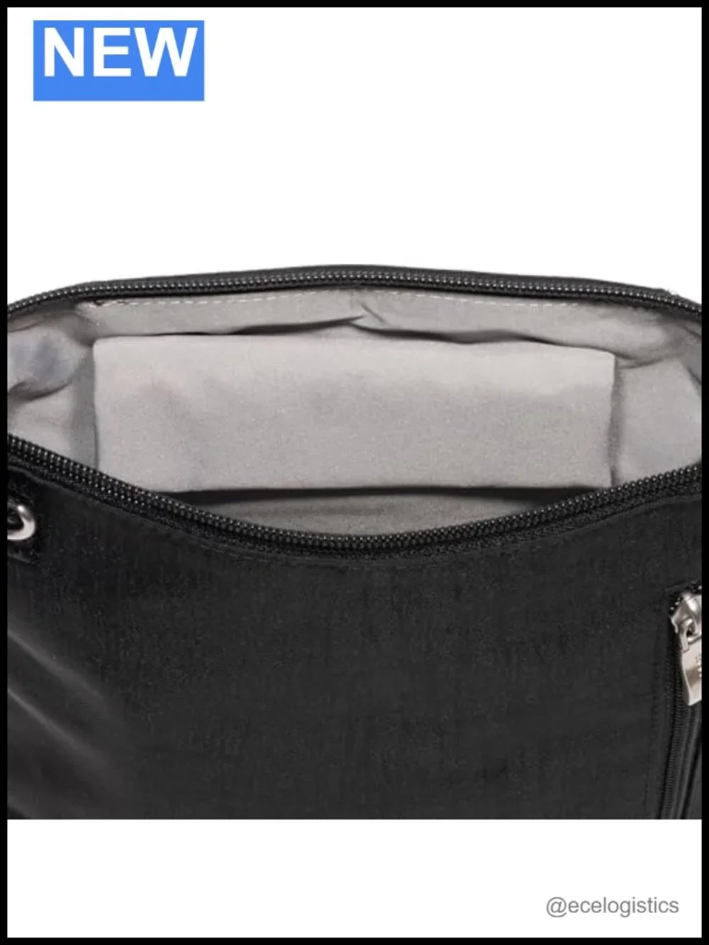 Nylon Crossbody Bag with EMF & RFID Blocking, Adjustable Strap, 6 Pockets